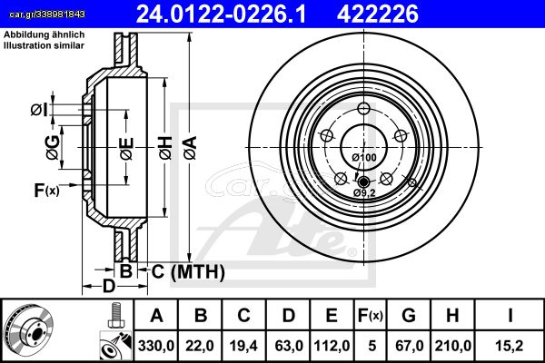 422226 - ΔΙΣΚΟΙ ΦΡ. MERCEDES-BENZ GL-CLASS (X164) | GL-