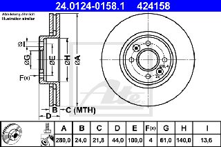 424158 - ΔΙΣΚΟΠΛΑΚΑ RENAULT LAGUNA,CLIOMEGANE 2.0,KUBISTAR