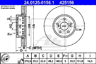 425156 - ΔΙΣΚΟΠΛΑΚΑ - TOYOTA AVENSIS (97-03)