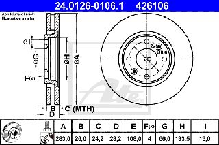 426106 - ΔΙΣΚΟΙ ΦΡ. CITROEN XANTIA (X1_, X2_) (93-99)