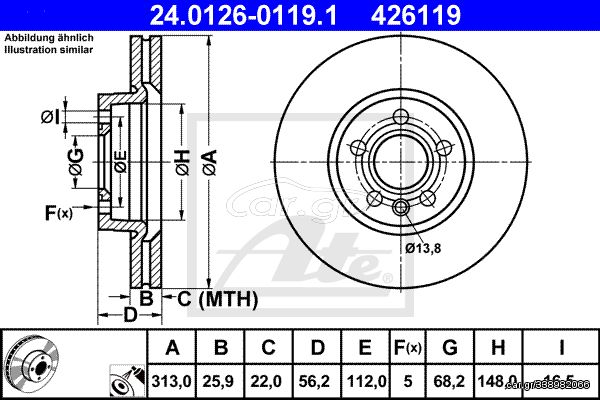 426119 - ΔΙΣΚΟΙ ΦΡ. FORD GALAXY (WGR) (95-06)