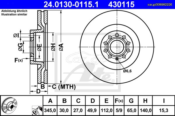 430115 - ΔΙΣΚΟΠΛΑΚΑ VW GOLF VVI ,SUPERBLEON ,AUDI A3