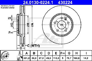 430224 - ΔΙΣΚΟΙ ΦΡ. OPEL ASTRA J (P10) (09-)