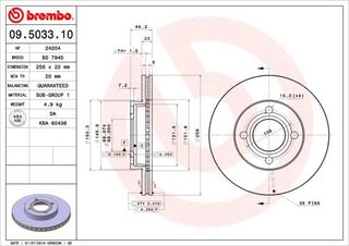 09.5033.10 ΔΙΣΚΚΕΣ AUDI 80 1.8E 86-