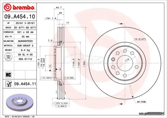 09.A454.10 ΔΙΣΚΚΕΣ ΕΜ.OPEL ASTA H TUR.