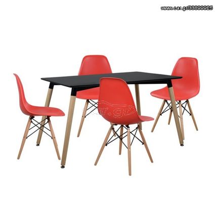 ΣΕΤ ΤΡΑΠΕΖΑΡΙΑΣ 5ΤΜΧ ΜΕ ΤΡΑΠΕΖΙ 120x80x73 cm ΚΑΙ 4 ΚΑΡΕΚΛΕΣ HM10226