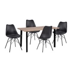 ΣΕΤ ΤΡΑΠΕΖΑΡΙΑΣ 5ΤΜΧ ΜΕ ΚΑΡΕΚΛΕΣ ΜΑΥΡΕΣ VEGAS HM11018  110x70x75,5 cm