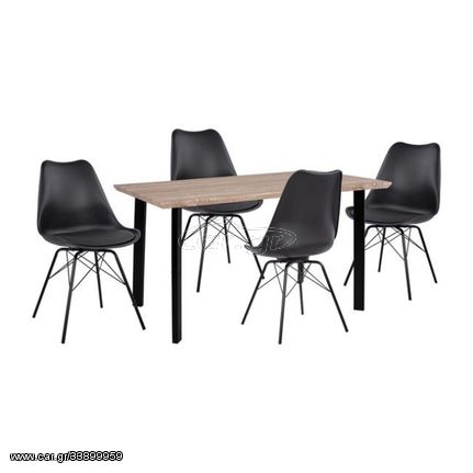 ΣΕΤ ΤΡΑΠΕΖΑΡΙΑΣ 5ΤΜΧ ΜΕ ΚΑΡΕΚΛΕΣ ΜΑΥΡΕΣ VEGAS HM11018  110x70x75,5 cm