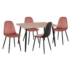 ΣΕΤ 5ΤΜΧ ΜΕ ΤΡΑΠΕΖΙ 120Χ70Χ76,5Υ - ΚΑΡΕΚΛΕΣ LEONARDO ΒΕΛΟΥΔΟ ΣΑΠΙΟ ΜΗΛΟ HM11096