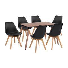 ΣΕΤ 7ΤΜΧ ΤΡΑΠΕΖΙ MINIMAL ΦΥΣΙΚΟ - 6 ΚΑΡΕΚΛΕΣ VEGAS ΣΕ ΜΑΥΡΟ ΧΡΩΜΑ HM11296.04