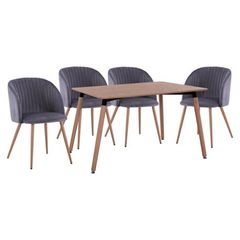 ΣΕΤ ΤΡΑΠΕΖΑΡΙΑΣ 5ΤΜΧ ΤΡΑΠΕΖΙ 160Χ90 - ΠΟΛΥΘΡΟΝΑΚΙ ΒΕΛΟΥΔΟ ΓΚΡΙ HM11347.01