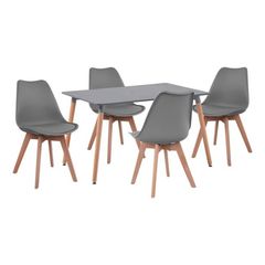 ΣΕΤ ΤΡΑΠΕΖΑΡΙΑΣ 5 ΤΜΧ ΤΡΑΠΕΖΙ MINIMAL ΜΕ ΚΑΡΕΚΛΕΣ LAS VEGAS ΓΚΡΙ HM11325.10