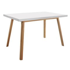 ΤΡΑΠΕΖΙ VEGAS ΛΕΥΚΟ T100 120Χ80Χ76Υ ΕΚ ΜΕ ΞΥΛΙΝΑ ΠΟΔΙΑ ΟΞΙΑ HM8075