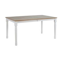 ΤΡΑΠΕΖΙ ΕΠΕΚΤΕΙΝΟΜΕΝΟ ME ΛΕΥΚΑ ΠΟΔΙΑ ΚΑΙ ΦΥΣΙΚΗ ΕΠΙΦΑΝΕΙΑ 150-+30-x90x75Υ εκ. HM8078