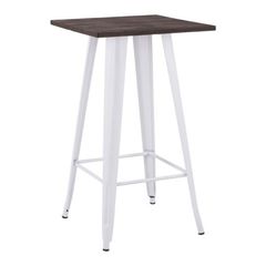 ΣΤΑΝΤ ΜΠΑΡ HM0613.21 ΣΕ ΧΡΩΜΑ MILK WHITE ΚΑΙ ΞΥΛΟ 60x60x102Υ εκ.