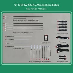 MEGASOUND - DIQ AMBIENT BMW X3 (F25) (Digital iQ Ambient Light BMW X3 (F25) / X4 (F26) mod. 2012-2017, 17 Lights, 11 Colors)