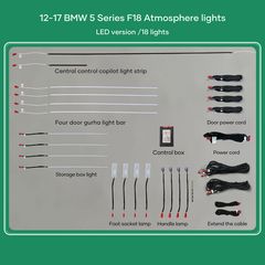 MEGASOUND - DIQ AMBIENT BMW S.5 (F10-F11-F18) Mod.2012-2017 (Digital iQ Ambient Light BMW Series 5 mod.2012-2017, 18 Lights, 11 Colors)