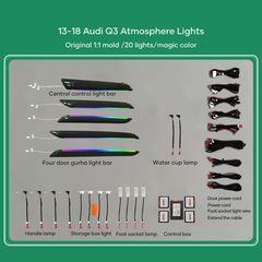MEGASOUND - DIQ AMBIENT AUDI Q3 8U (Digital iQ Ambient Light Audi Q3 mod. 2013-2018, 20 Lights)