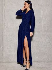 Μακρύ Φόρεμα 188243 Roco Fashion Μπλε σκούρο SUK0420 Navy