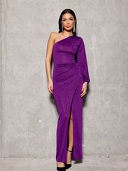 Μακρύ Φόρεμα 188266 Roco Fashion Βιολετί SUK0426 Violet
