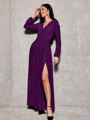 Μακρύ Φόρεμα 188252 Roco Fashion Βιολετί SUK0420 Violet