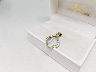 Επίχρυσο ασημένιο 925  μενταγιόν με Mother of Pearl και ζιργκον Α9036 ΤΙΜΗ 60 ΕΥΡΩ