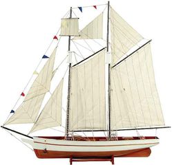 Ξύλινο Παραδοσιακό Καράβι Ιστιοφόρο 70x14xH64cm,Χρώμα Λευκό-Καφέ 31097