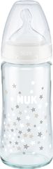 NUK First Choice+ Μπιμπερό Γυάλινο θηλή Σιλικόνης M, Λευκό, 0-6m 240ml 10.745.099