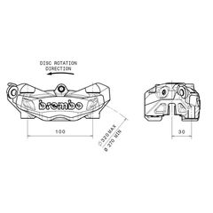 Δαγκανα Φρενου Εμπρος Αριστερη M4 Ø32Mm Χρυσο | Brembo