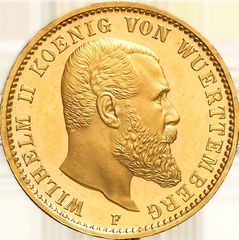 Γερμανικό χρυσό νόμισμα Λίρα επίχρυση 24Κ για συλλέκτες ετος απο 1894-1914 20 Μάρκα Mark Wuerttemberg Wilhelm II 