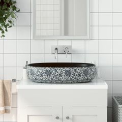 Νιπτήρας Οβάλ Μαύρος και Μπλε 59 x 40 x 14 εκ. Κεραμικός 155115