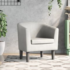 Πολυθρόνα Μπάρελ Λευκή από Συνθετικό Δέρμα 356488