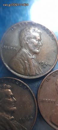 Coins one cent usa 1944s .1944D και 1944 Αν θέλετε να δείτε όλες τις αγγελίες μου.πατηστε κάτω από το όνομα μου ευχαριστώ για τον χρόνο σας 