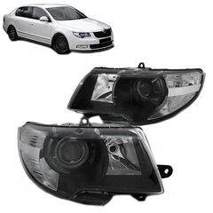 Μπροστινά Φανάρια Set Για Skoda Superb 3T Projectors Μαύρα H7/H3 Με Μοτέρ Depo