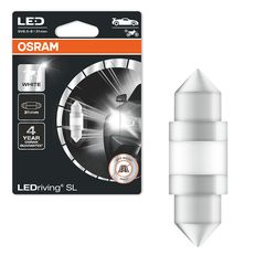 Λάμπα Led Σωληνωτή 31mm C5W SV8.5-8 12volt 1 watt 6000k Osram 6438DWΡ-01Β 1 Τεμάχιο