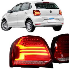 Πισινά Φανάρια Set Για Vw Polo 6R 09-14 Led Bar Dynamic Κόκκινο/Crystal