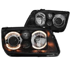 Μπροστινά Φανάρια Set Για Vw Bora 98-05 Angel Eyes Μαύρα H7/H7/H3 Depo