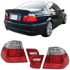 Πισινά Φανάρια Set Για Bmw 3 E46 Sedan 98-01 Led Κόκκινο/Crystal Eagle Eyes RB21L