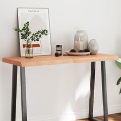 vidaXL Επιφ Τραπεζιού Αν Καφέ 120x50x(2-6)εκ.Ακατέργ. Μασίφ Ξύλο Δρυός