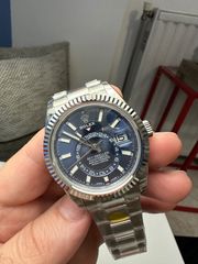 Rolex Sky Dweller Fluted Bezel Oystersteel Men's Watch 326934-0003 working clone  caliber 9001 42mm case