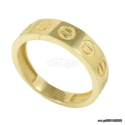 Δαχτυλίδι σε χρυσό Κ14 με σχέδιο τις βίδες λουστραρισμένο Νο.56 και βάρος 3.0 γραμμάρια
Θα φροντίσουμε για τη συσκευασία δώρου