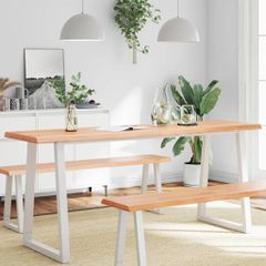 vidaXL Επιφ Τραπεζιού Αν Καφέ 180x60x(2-4)εκ.Ακατέργ. Μασίφ Ξύλο Δρυός