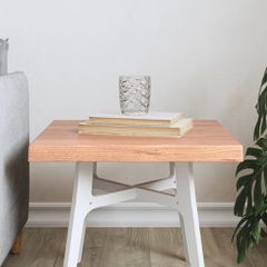 vidaXL Επιφ Τραπεζιού Αν Καφέ 40x40x(2-4)εκ. Ακατέργ. Μασίφ Ξύλο Δρυός