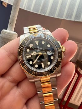 Rolex gmt master 2 two tone new version v4 with VR3186 blue balance correct hand stack movement 18k 6 mils yellow gold 904L steel  
