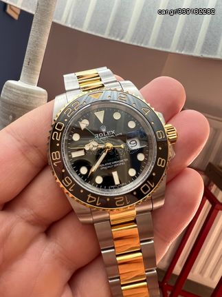Rolex gmt master 2 two tone new version v4 with VR3186 blue balance correct hand stack movement 18k 6 mils yellow gold 904L steel  