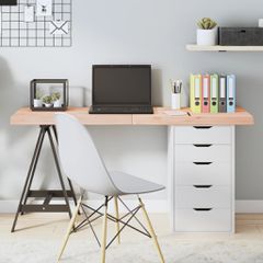 vidaXL Επιφάνεια Τραπεζιού 140x50x(2-6)εκ Ακατέργαστο Μασίφ Ξύλο Δρυός