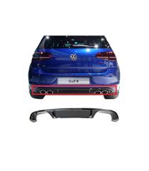 Diffuser Πίσω Προφυλακτήρα Για VW Golf VII (7) 13-17 R-Line Με 2 Διπλές Εξατμίσεις Δεξια & Αριστερά Γυαλιστερό Μαύρο Από Abs Πλα