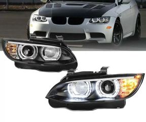 Μπροστινά Φανάρια Set Για Bmw 3 E92 / E93 06-10 U-LED 3D Angel Eyes Μαύρα Xenon D1S Sonar