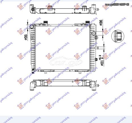 Ψυγείο 2.0-2.3KPR.-00 M/A +/-A/C (52x42) / MERCEDES CLK (W208) 97-02 / 2025005203 - 1 Τεμ