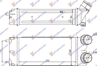 Ψυγείο Intercooler 1.6 HDI (80KW) (300x150x80) / PEUGEOT PARTNER 08-15 / 0384L4 - 1 Τεμ